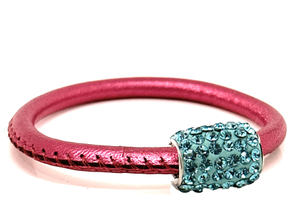 Braccialetto Party Pink Chiusura Magnetica Cristalli Turchese