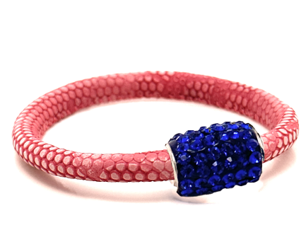 Braccialetto Snake Pink Chiusura Magnetica Cristalli Blu