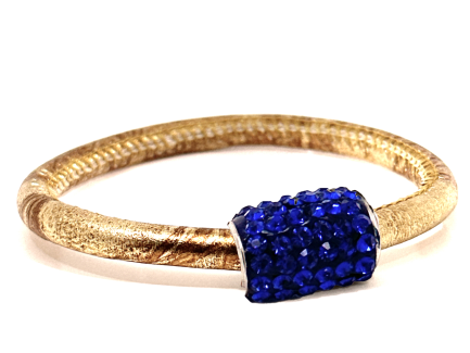 Braccialetto Party Gold Chiusura Magnetica Cristalli Blu