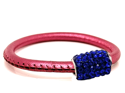 Braccialetto Party Pink Chiusura Magnetica Cristalli Blu