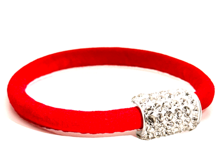 Braccialetto Venice Red Chiusura Magnetica Cristalli Bianco