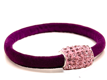 Braccialetto Venice Violet Chiusura Magnetica Cristalli Rosa