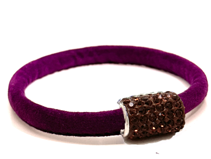 Braccialetto Venice Violet Chiusura Magnetica Cristalli Marrone