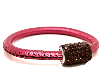 Braccialetto Party Pink Chiusura Magnetica Cristalli Marrone