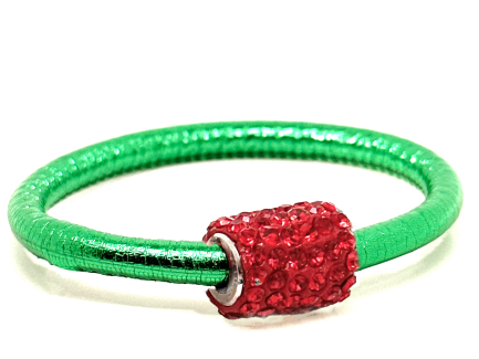 Braccialetto Party Green Chiusura Magnetica Cristalli Rosso