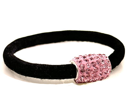 Braccialetto Venice Black Chiusura Magnetica Cristalli Rosa