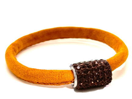 Braccialetto Venice Sun Chiusura Magnetica Cristalli Marrone