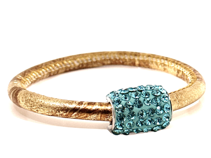 Braccialetto Party Gold Chiusura Magnetica Cristalli Turchese