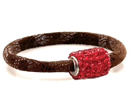 Girocollo Snake Brown Chiusura Magnetica Cristalli Rosso