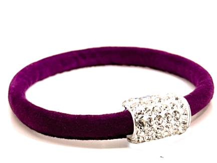 Braccialetto Venice Violet Chiusura Magnetica Cristalli Bianco