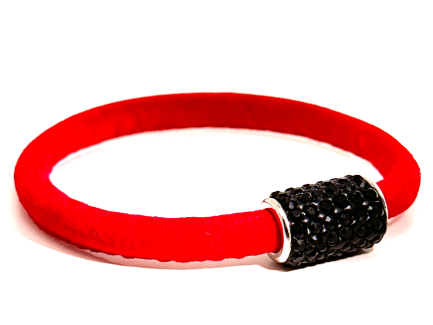 Braccialetto Venice Red Chiusura Magnetica Cristalli Nero