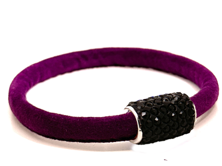 Braccialetto Venice Violet Chiusura Magnetica Cristalli Nero