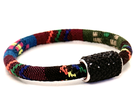 Braccialetto Kilim Autumn Chiusura Magnetica Cristalli Nero