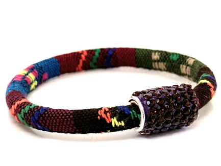 Braccialetto Kilim Autumn Chiusura Magnetica Cristalli Viola