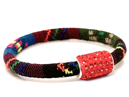 Braccialetto Kilim Autumn Chiusura Magnetica Cristalli Arancione