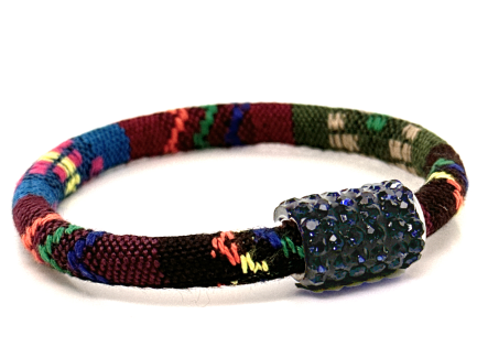 Braccialetto Kilim Autumn Chiusura Magnetica Cristalli Blu Notte