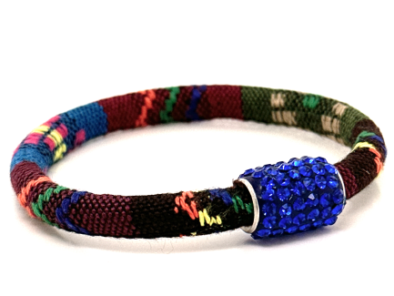 Braccialetto Kilim Autumn Chiusura Magnetica Cristalli Blu