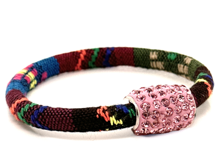 Braccialetto Kilim Autumn Chiusura Magnetica Cristalli Rosa