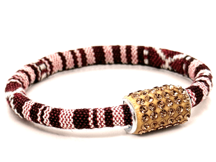 Braccialetto Kilim Purple Chiusura Magnetica Cristalli Oro