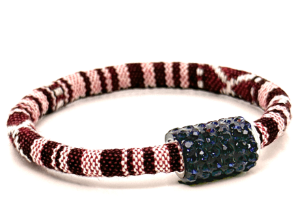 Braccialetto Kilim Purple Chiusura Magnetica Cristalli Blu Notte