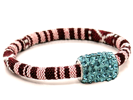 Braccialetto Kilim Purple Chiusura Magnetica Cristalli Turchese