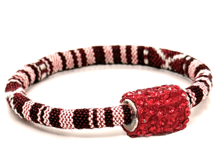 Braccialetto Kilim Purple Chiusura Magnetica Cristalli Rosso