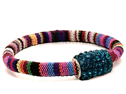 Braccialetto Kilim Rainbow Chiusura Magnetica Cristalli Ottanium