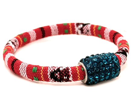 Braccialetto Kilim Red Chiusura Magnetica Cristalli Ottanium