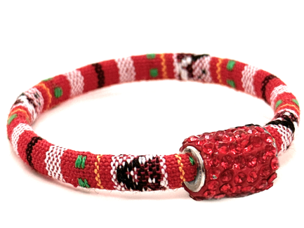 Braccialetto Kilim Red Chiusura Magnetica Cristalli Rosso
