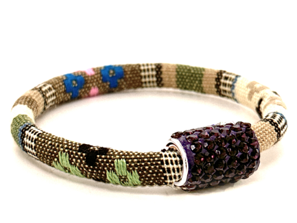 Braccialetto Kilim Sand Chiusura Magnetica Cristalli Viola