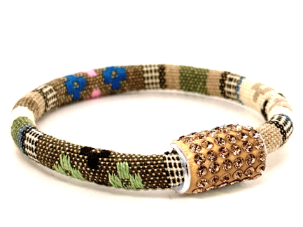 Braccialetto Kilim Sand Chiusura Magnetica Cristalli Oro