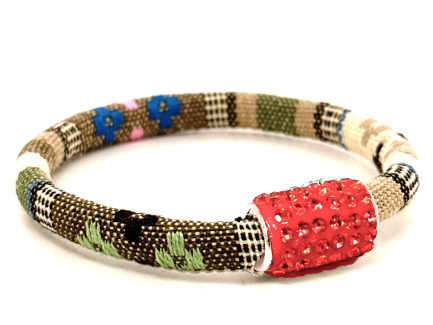 Braccialetto Kilim Sand Chiusura Magnetica Cristalli Arancione