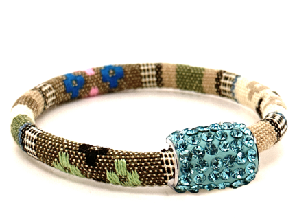 Braccialetto Kilim Sand Chiusura Magnetica Cristalli Turchese