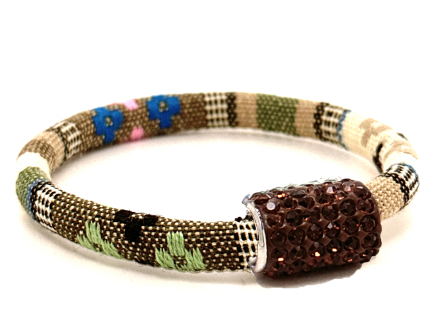 Braccialetto Kilim Sand Chiusura Magnetica Cristalli Marrone