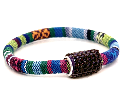 Braccialetto Kilim Spring Chiusura Magnetica Cristalli Viola