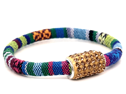 Braccialetto Kilim Spring Chiusura Magnetica Cristalli Oro