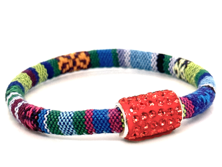 Braccialetto Kilim Spring Chiusura Magnetica Cristalli Arancione