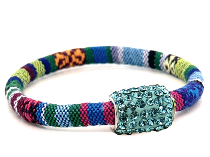 Braccialetto Kilim Spring Chiusura Magnetica Cristalli Turchese
