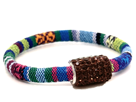 Braccialetto Kilim Spring Chiusura Magnetica Cristalli Marrone