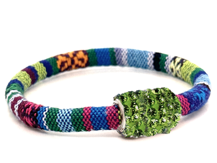 Braccialetto Kilim Spring Chiusura Magnetica Cristalli Verde Chiaro