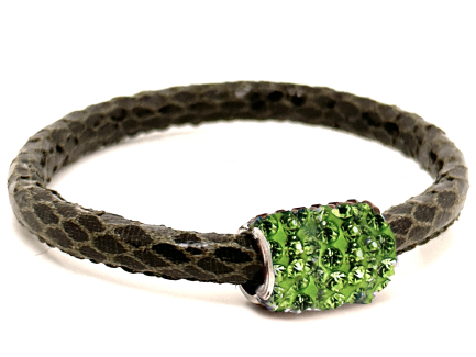 Braccialetto Snake Moss Chiusura Magnetica Cristalli Verde Chiaro