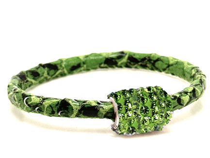 Braccialetto Snake Green Chiusura Magnetica Cristalli Verde Chiari