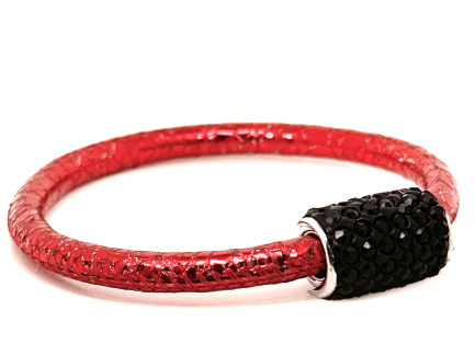 Girocollo Party Red Chiusura Magnetica Cristalli Nero