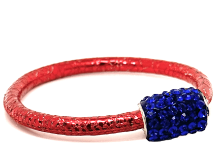 Braccialetto Party Red Chiusura Magnetica Cristalli Blu