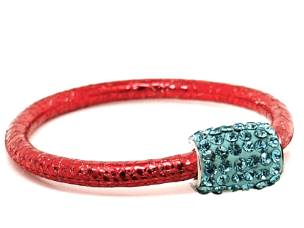 Girocollo Party Red Chiusura Magnetica Cristalli Turchese