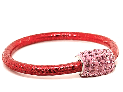 Girocollo Party Red Chiusura Magnetica Cristalli Rosa