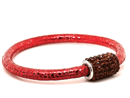 Girocollo Party Red Chiusura Magnetica Cristalli Marrone