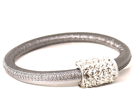 Braccialetto Party Silver Chiusura Magnetica Cristalli Bianco