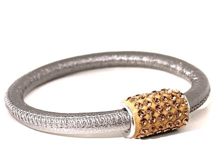 Girocollo Party Silver Chiusura Magnetica Cristalli Oro