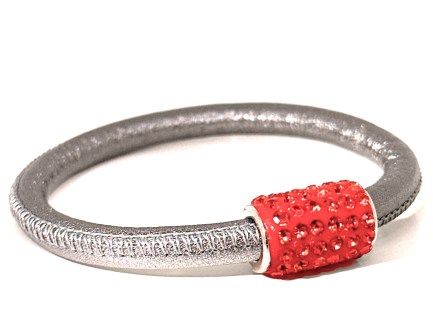 Girocollo Party Silver Chiusura Magnetica Cristalli Arancione